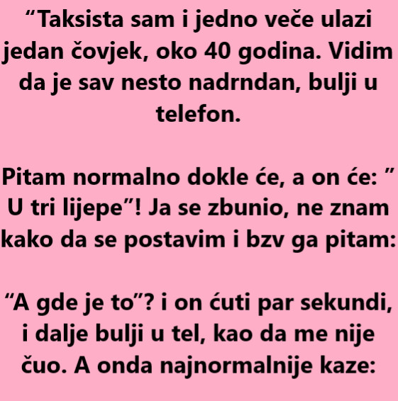 “Taksista sam i jedno veče ulazi jedan čovjek, oko 40 godina….” - featured image
