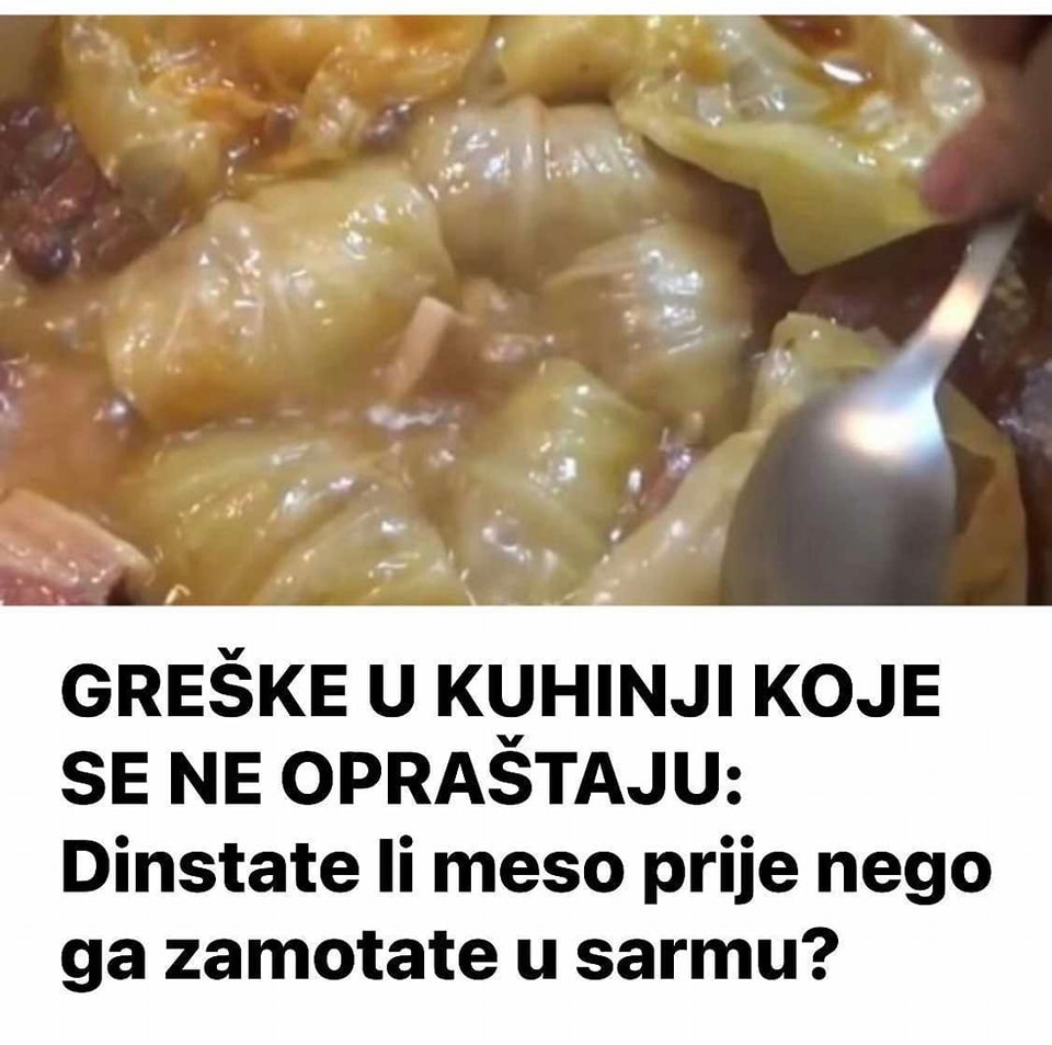 GREŠKE U KUHINJI KOJE SE NE OPRAŠTAJU: Dinstate li meso prije nego ga zamotate u sarmu? - featured image